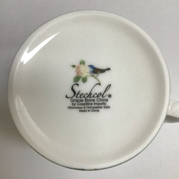 Stechcol Gracie Bone China Bird Coffee Mug Tea Cup Roses Butterfly Cottagecore - Picture 13 of 15